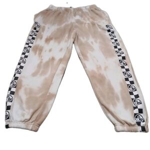 Tie-Dye Joggers Checkerboard Smiley Face Women's Size: Large Brand NEW